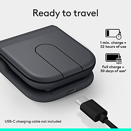 Logitech Mobi Fold Ultra Portable Travel Mouse For Windows PC Mac ...