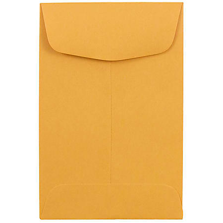 JAM Paper® Coin Envelopes, #4", Gummed Seal, Brown Kraft, Pack Of 50 Envelopes