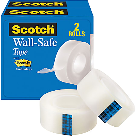 Scotch Wall-Safe Tape, 6 Rolls, Sticks Securely, Removes Cleanly,  Invisible, Designed for Displaying, Photo Safe, 3/4 in x 800 in (813S6)