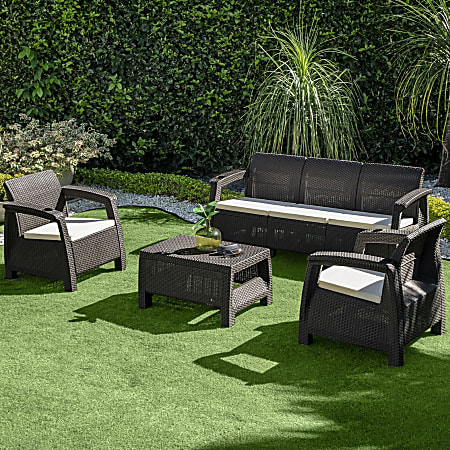 Inval MQ FERRARA 4 Piece Premium Furniture Set EspressoTurquoise