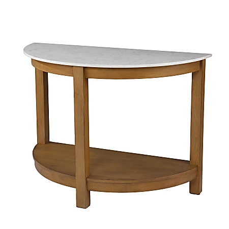 SEI Furniture Chandlen Demilune Console Table, 30-1/4"H x 41-3/4"W x 20"D, Natural/White
