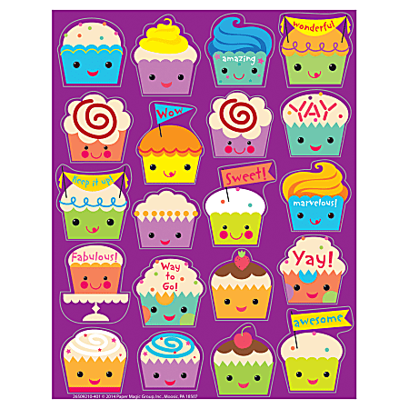Eureka Scented Stickers, 1", Cupcake, Pack Of 80 Stickers