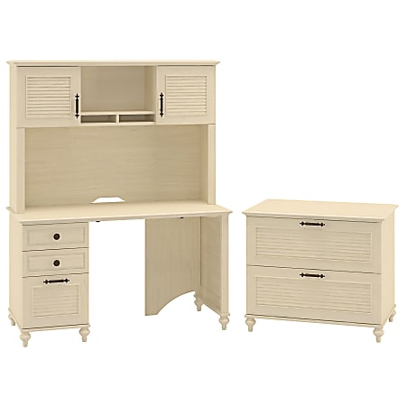 Kathy Ireland Office By Bush® Volcano Dusk Small Office With Lateral File (BBF), Driftwood Dreams, Driftwood Dreams