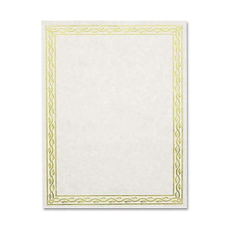 Geographics Parchment Certificates 8-1/2 x 11 Optima Gold Border 25/Pack w Seals 