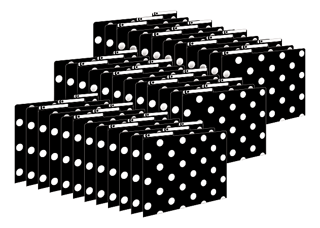 Barker Creek Tab File Folders, Letter Size, Black & White Dot, Pack Of 36 Folders