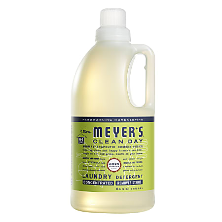 Mrs. Meyer's Clean Day Liquid Laundry Detergent, Lemon Scent, 64 Oz Bottle