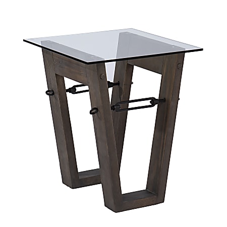SEI Furniture Garrinston Rectangular End Table, 21-3/4”H x 18”W x 18”D, Brown