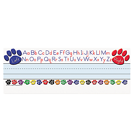 Teacher Created Resources Left/Right Alphabet Nameplates, 11 1/2" x 3 1/2", Paw Prints Pack Of 36
