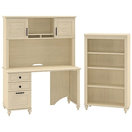 Kathy Ireland Office By Bush® Volcano Dusk Small Office with Bookcase (BBF), Driftwood Dreams