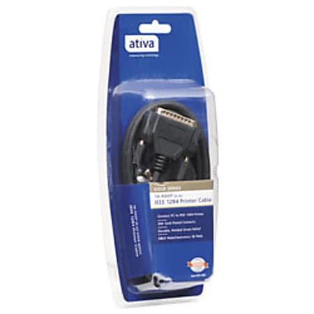 Ativa® Gold Series IEEE 1284 Parallel Printer Cable, 10'