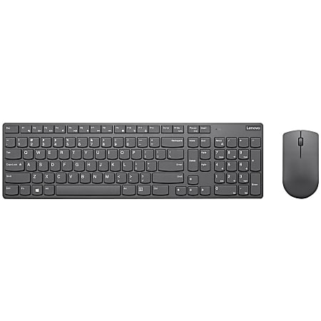 Lenovo Professional Ultraslim Wireless Combo Keyboard and Mouse- US English - USB Type A Wireless RF - English (US) - USB Type A Wireless RF - 3200 dpi - AAA - Compatible with PC, Windows