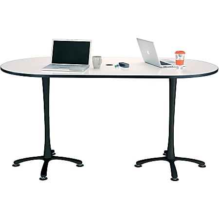Safco Electric Height-adjustable Teaming Table Top - Powder Coated Rectangle, White Top - 72" Table Top Length x 36" Table Top Width x 1" Table Top Thickness