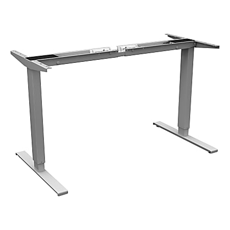 Lorell® Quadro Workstation Sit-to-Stand 2-Tier Base, Silver