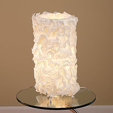 Lumisource Lace Table Lamp, 9"H, Cream Shade/Cream Base