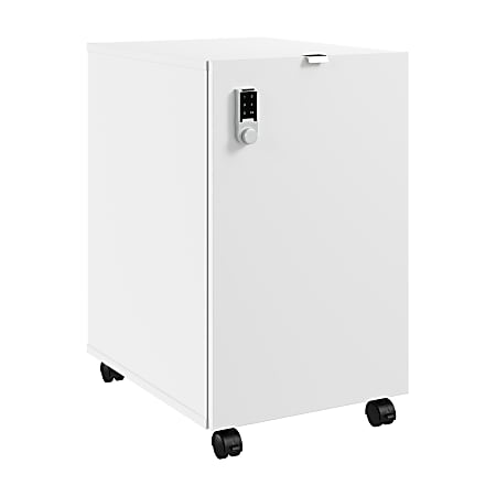 Bush Business Furniture Assure Mobile File Cabinet with Drawers and Keypad Lock, White, Standard Delivery
