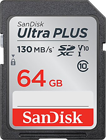 SanDisk® Ultra PLUS SD Card, 64GB, SDSDUW3-064G-AN6IN
