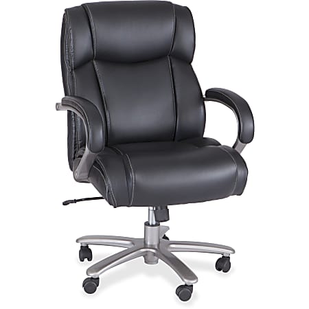 Safco® Big And Tall Bonded Leather Mid-Back Chair, Black