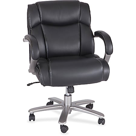 Safco® Big & Tall Bonded Leather Mid-Back Chair, Black