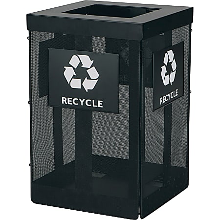 Safco Onyx Waste Receptacle - Overlapping Lid -