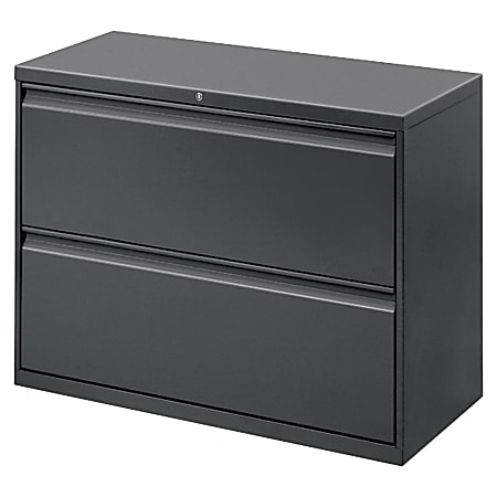 WorkPro® 42”W Lateral File Cabinet, 2-Drawer, Charcoal