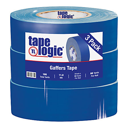 Tape Logic Gaffers Tape, 2" x 60 Yd., Blue, Case Of 3 Rolls
