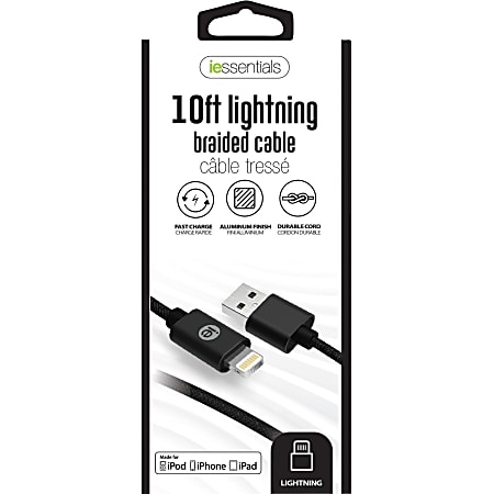 DigiPower Lightning/USB Data Transfer Cable - 10 ft