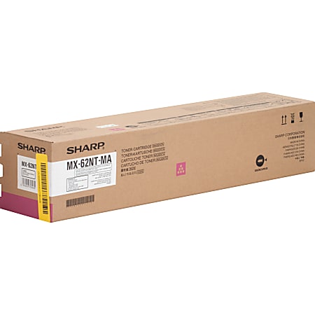 Sharp MX62NTMA Original Toner Cartridge - Laser - High Yield - 40000 Pages - Magenta - 1 Each