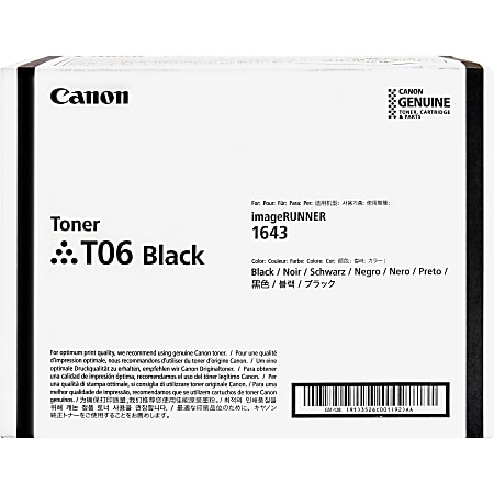Canon T06 Original Laser Toner Cartridge - Black - 1 Each - 20500 Pages Canon T06 Original Laser Toner Cartridge - Black - 1 Each - 20500 Pages