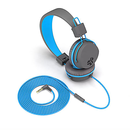 JLab Audio Kids JBuddies Studio Over The Ear Headphones GrayBlue JKSTUDIO GRYBLU BX Office Depot