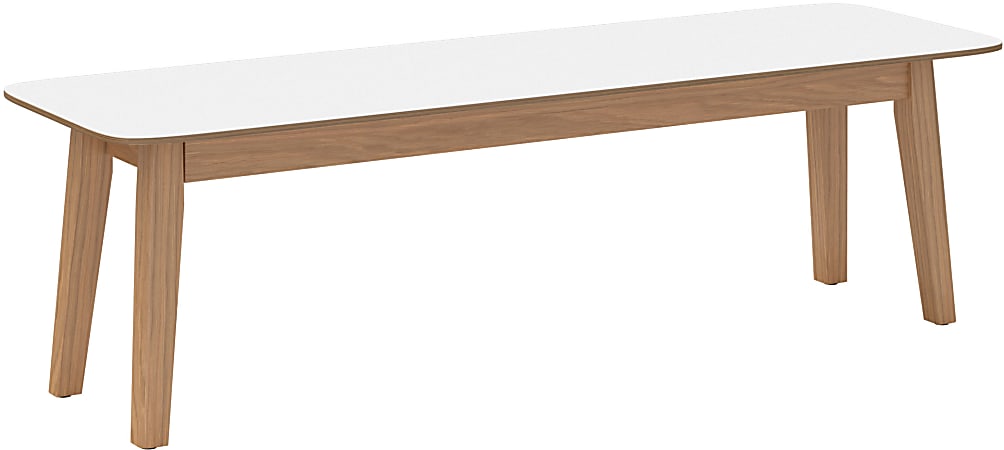 National® Kitner Wood Bench, 17-1/2”H x 11-3/4”W x 11-3/4”D, White