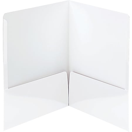 Smead® High-Gloss 2-Pocket Folders, Letter Size, White, Box Of 25 Folders