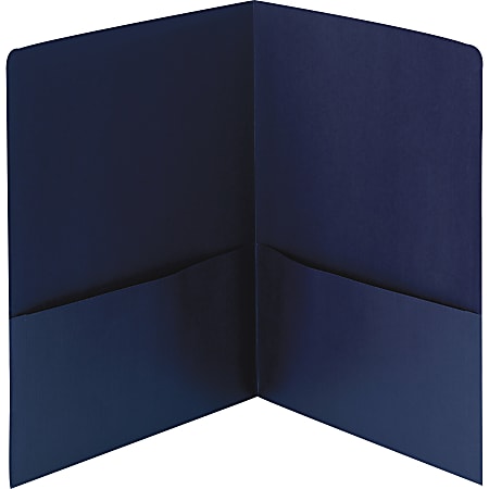 Smead® Linen 2-Pocket Folders, Letter Size, Dark Blue, Box Of 25 Folders