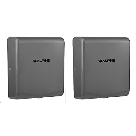 Alpine Industries Willow Commercial High-Speed Automatic Electric Hand Dryers, Gray, Pack Of 2 Dryers