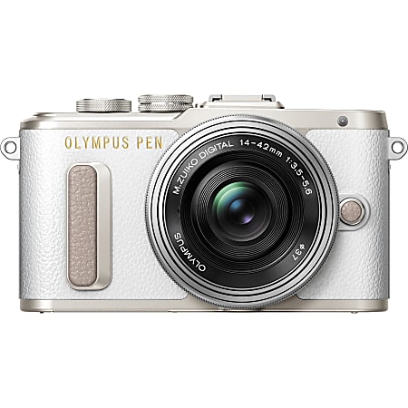 Olympus PEN E-PL8 16.1 Megapixel Mirrorless Camera with Lens - 14 mm - 42 mm - White - 3" Touchscreen LCD - 3x Optical Zoom - Optical (IS) - 4608 x 3456 Image - 1920 x 1080 Video - HD Movie Mode - Wireless LAN