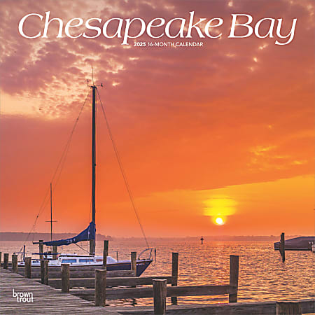 2025 BrownTrout Chesapeake Bay Monthly Plastic-Free Square Wall Calendar, 12" x 12", America Regional, January to December 2025, 9781975474638