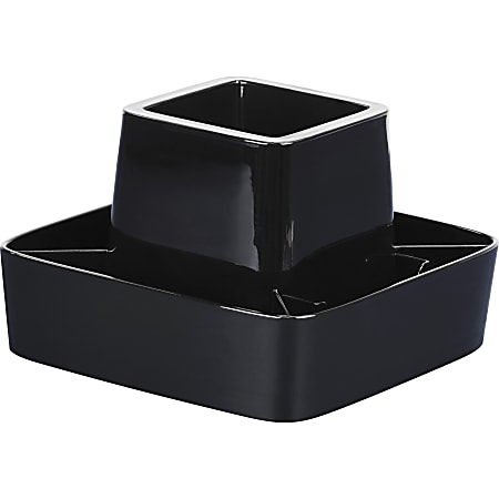 Storex Spinning Desk Organizer - 4" Height x 6.2" Width6.2" Length - Desktop - Black - Polymer - 1 Each