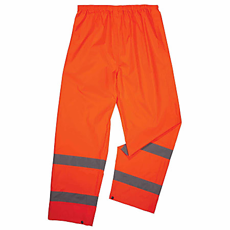 Ergodyne Glowear 8916 Class E Lightweight Hi-Vis Rain Pants, Medium, Orange