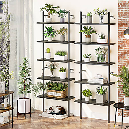 Ladder shelf with best sale hooks