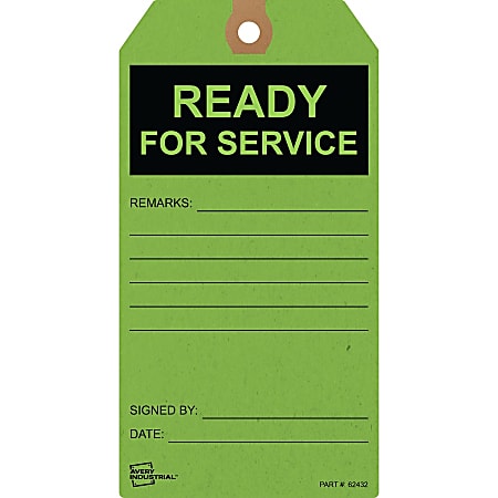 Avery Color-coded READY FOR SERVICE Repair Tags - 5.75 Avery Color-coded READY FOR SERVICE Repair Tags - 5.75
