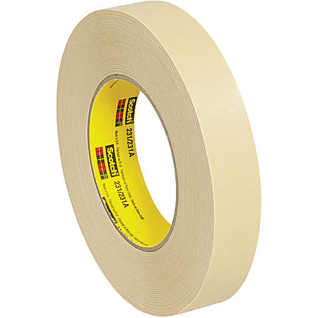 3M™ 231 Masking Tape, 3" Core, 1" x 180', Tan, Case Of 12