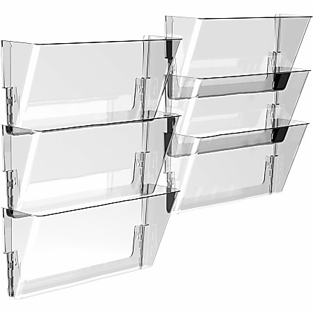 Storex Stacking Letter Size Wall Pocket 7 H x 13 W x 4 D Clear - Office ...