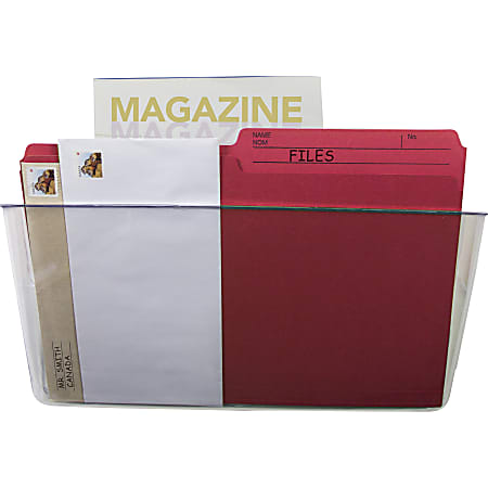 Storex Stacking Letter Size Wall Pocket 7 H x 13 W x 4 D Clear - Office ...