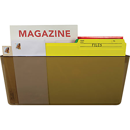Storex Stacking Wall Pocket - 1 Pocket(s) - 7" Height x 4" Width13" Length - Stackable - Smoke - Plastic - 1 Each