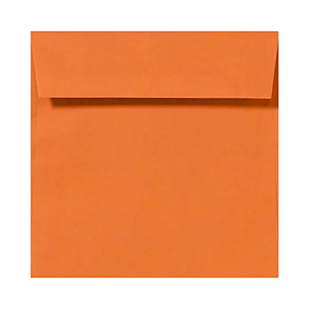 LUX Square Envelopes, 6 1/2" x 6 1/2", Peel & Press Closure, Mandarin Orange, Pack Of 500