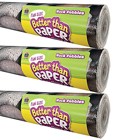 Teacher Created Resources Fun-Size Better Than Paper Bulletin Board Rolls, 18" x 12', Rock Pebbles, Pack Of 3 Rolls