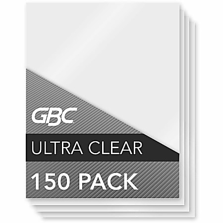 GBC Ultra Clear Thermal Laminating Pouches - Sheet Size Supported: Letter 8.50"x 11" - Laminating Pouch/Sheet Size: 9"x 11.50"x5 mil Thickness
