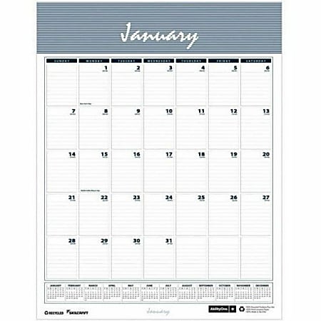 SKILCRAFT Wall Calendar - Monthly - 12 Month - January 2025 - December 2025 - 1 Month Single Page Layout - Wire Bound - Wall Mount - Multi