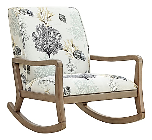 Powell Jacinda Accent Rocking Chair, Natural/Blue/Beige