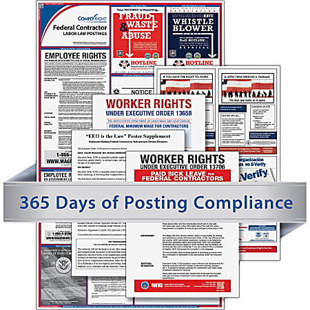 TFP Federal Contractors Labor Law Poster - White, Blue