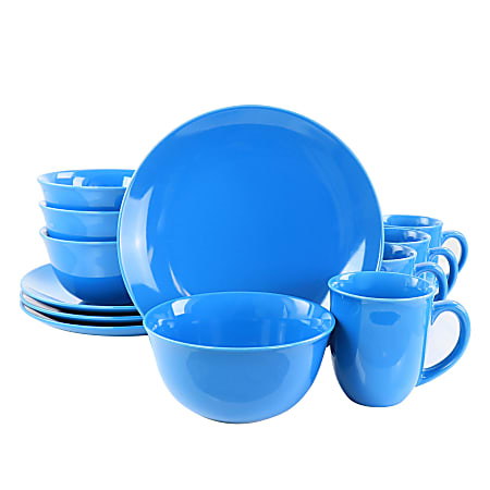 Gibson Home Mercer 12-Piece Dinnerware Set, Blue